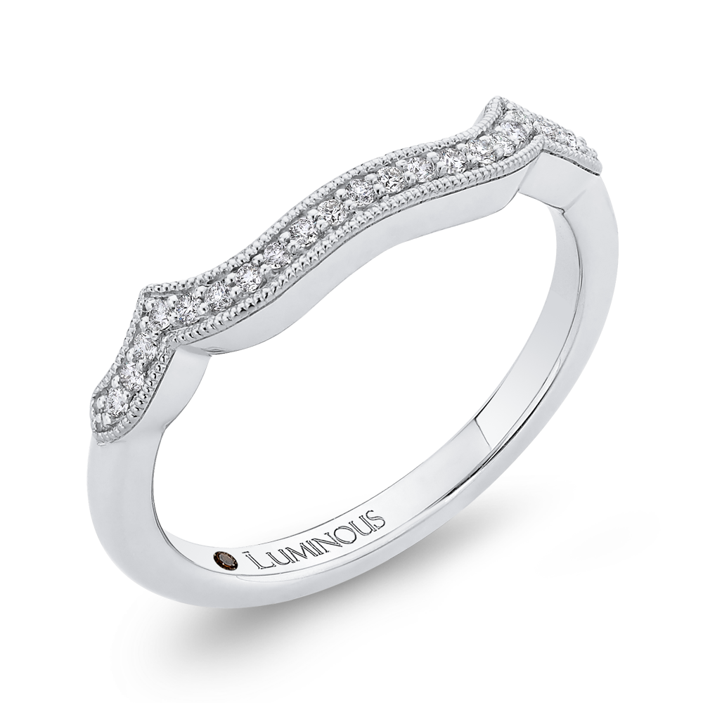 Round Diamond Wedding Band in 14K White Gold