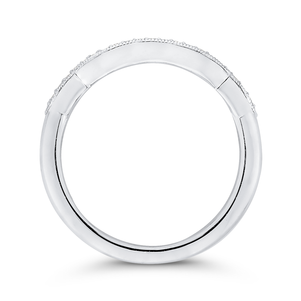 Round Diamond Wedding Band in 14K White Gold
