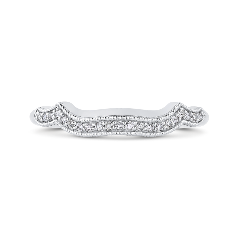 Round Diamond Wedding Band in 14K White Gold