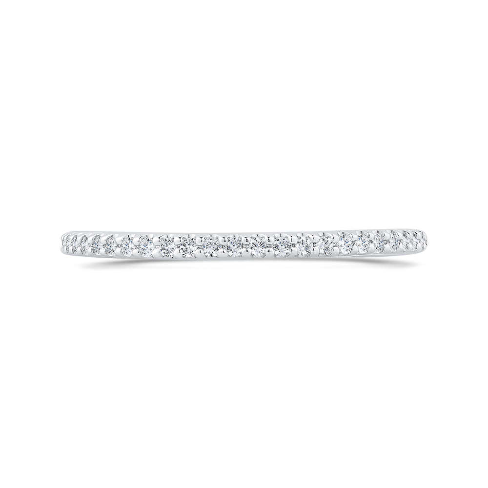 Round Diamond Half-Eternity Wedding Band in 14K White Gold