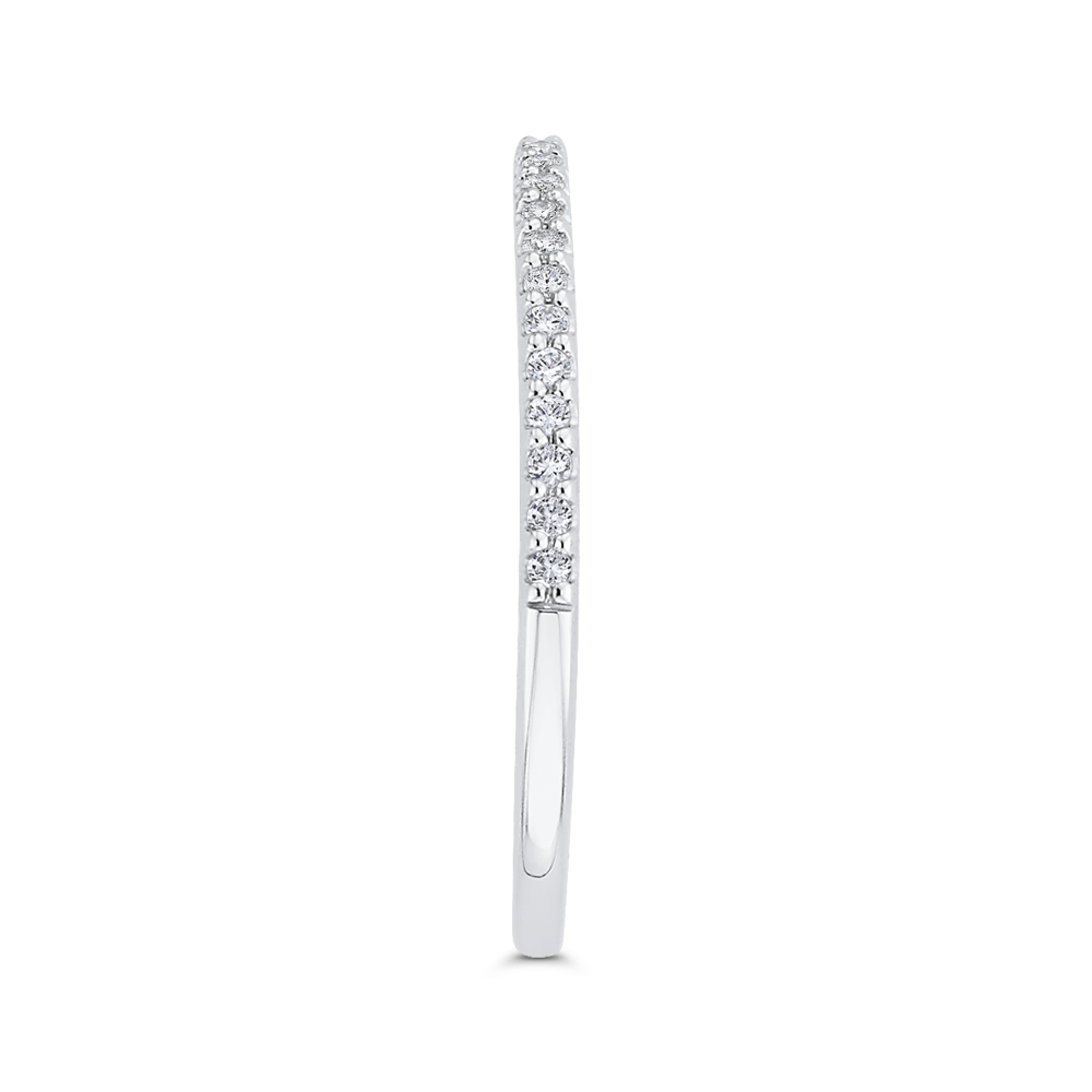 Round Diamond Half-Eternity Wedding Band in 14K White Gold