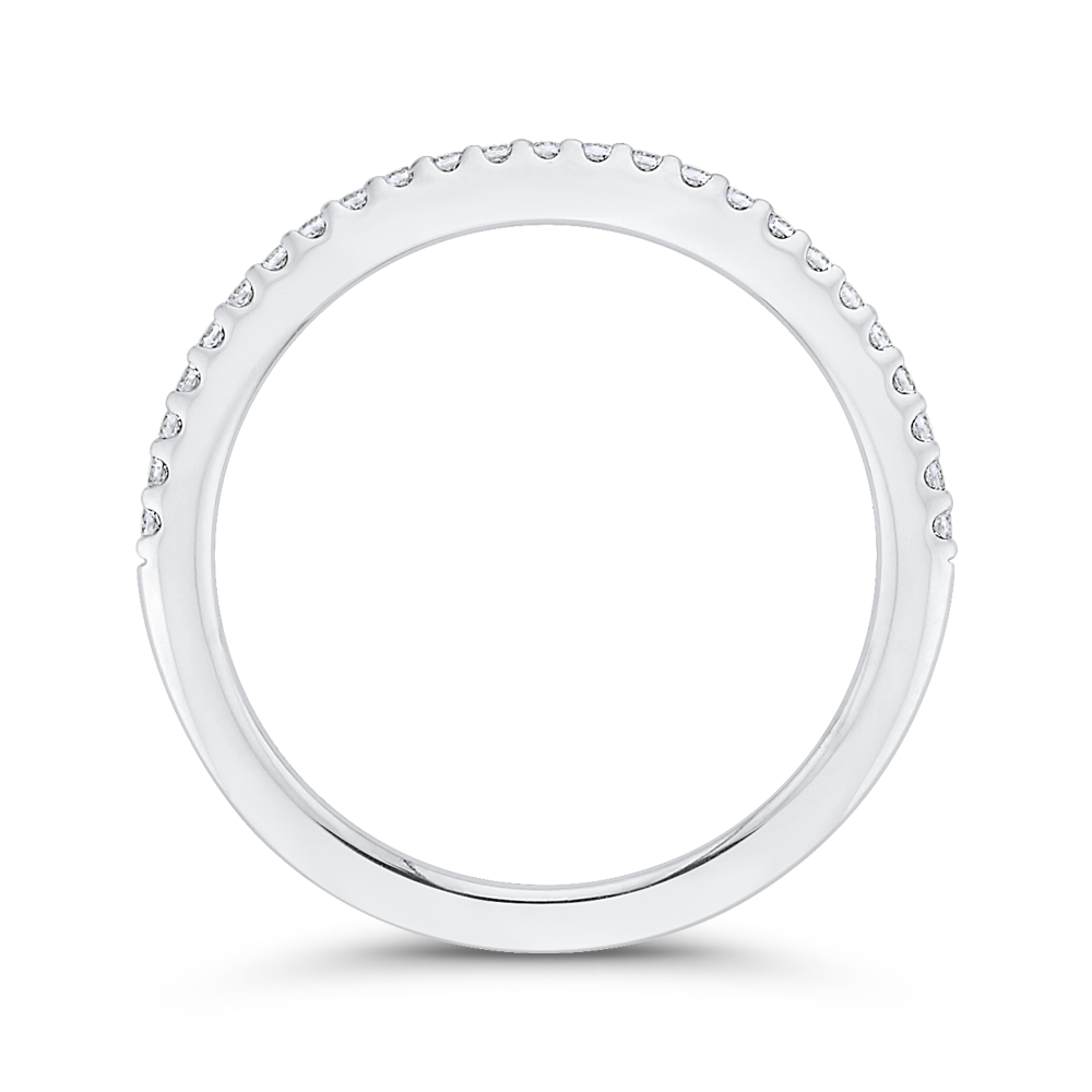 Round Diamond Half-Eternity Wedding Band in 14K White Gold