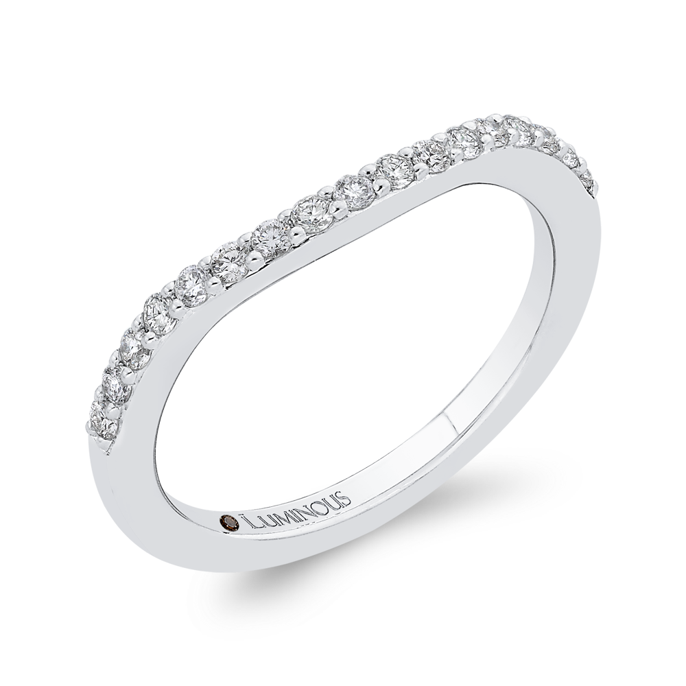 Round Diamond Wedding Band in 14K White Gold