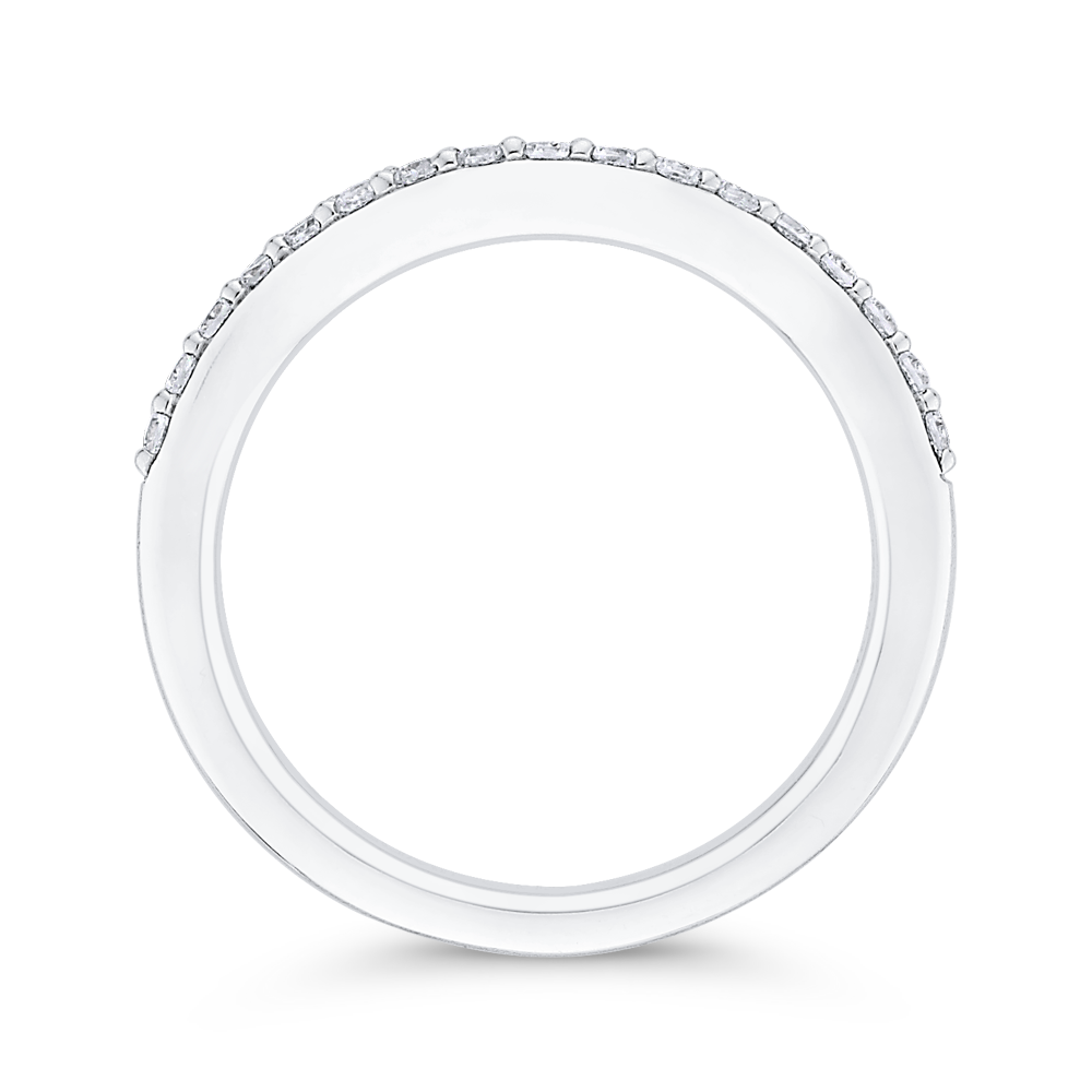 Round Diamond Wedding Band in 14K White Gold