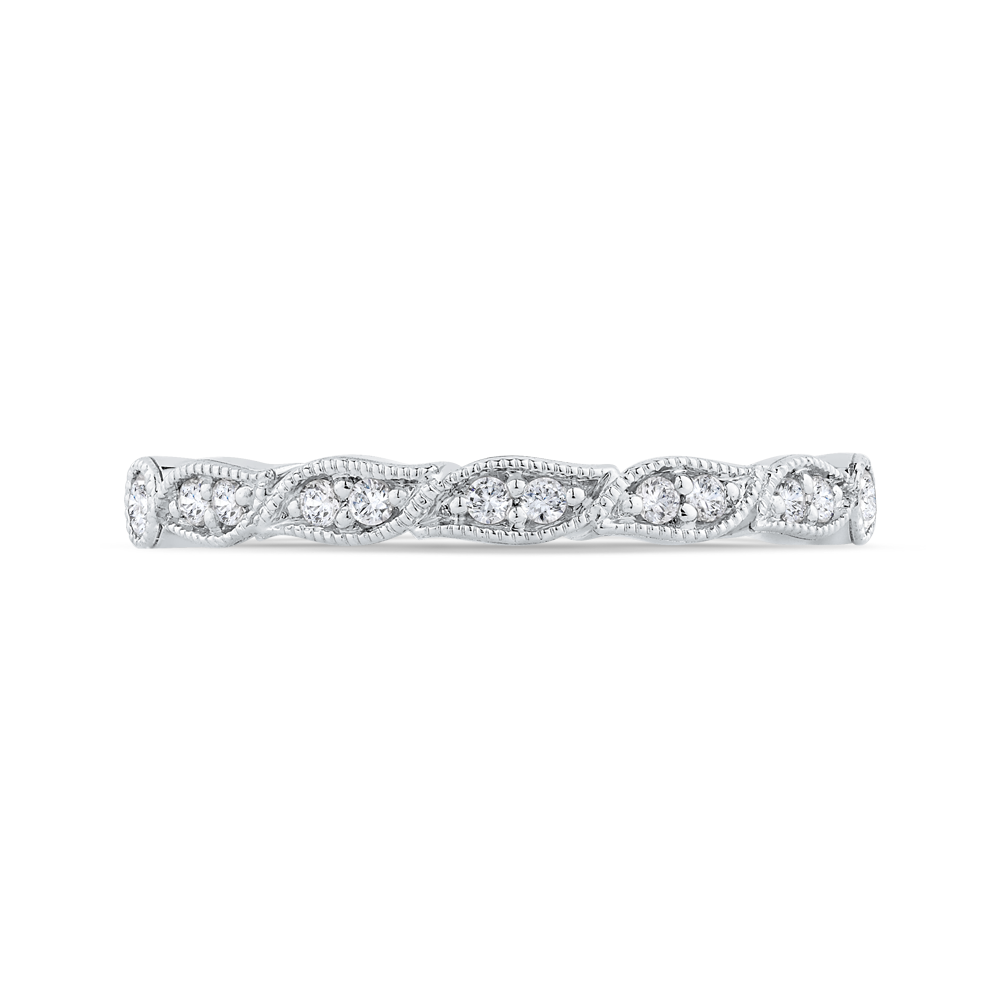 Round Diamond Wedding Band in 14K White Gold