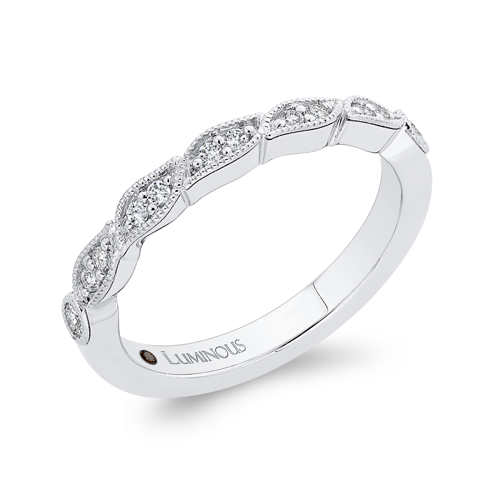 Round Diamond Wedding Band in 14K White Gold