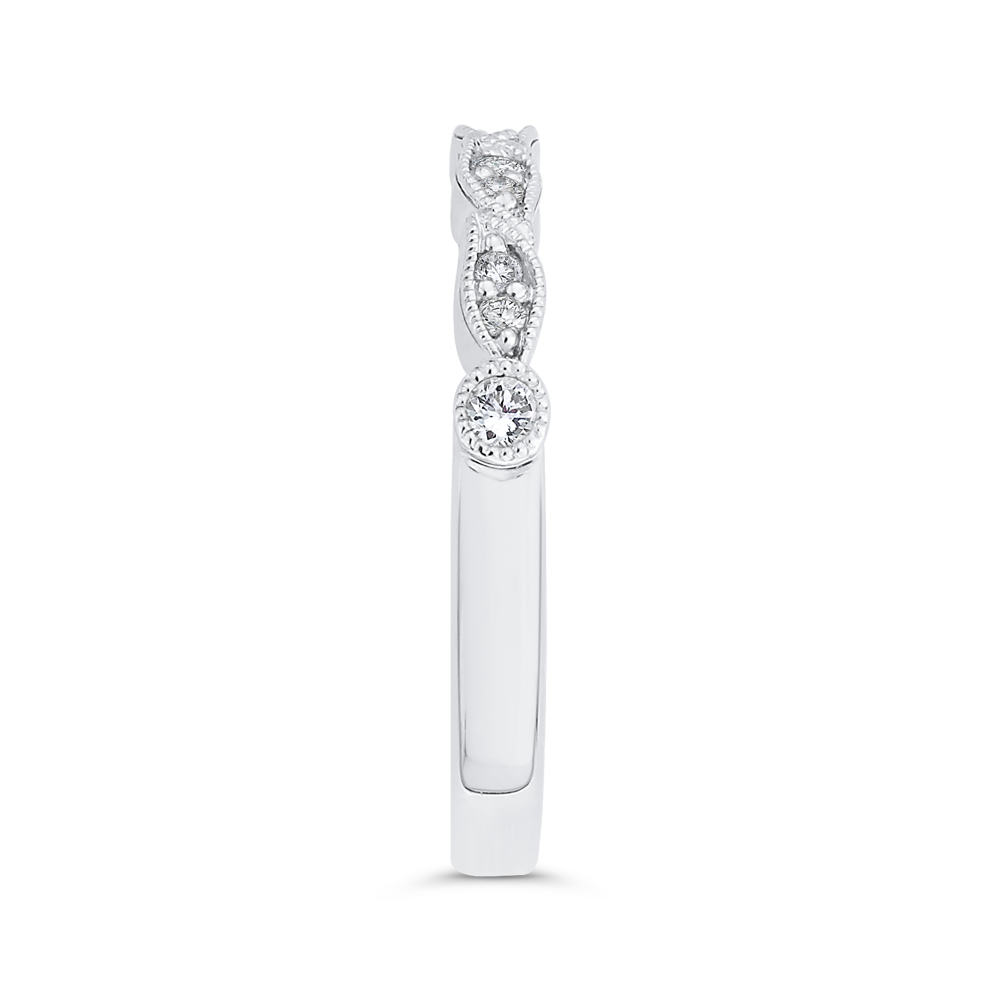 Round Diamond Wedding Band in 14K White Gold