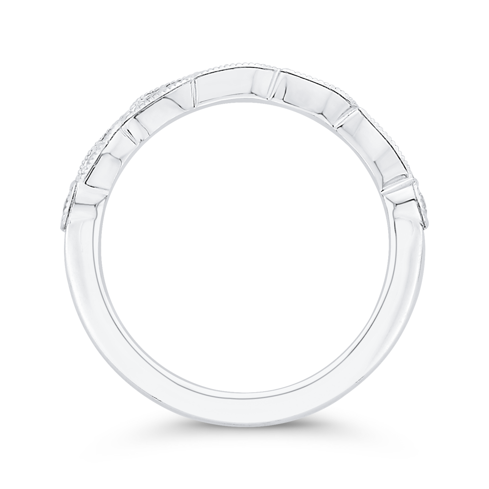 Round Diamond Wedding Band in 14K White Gold