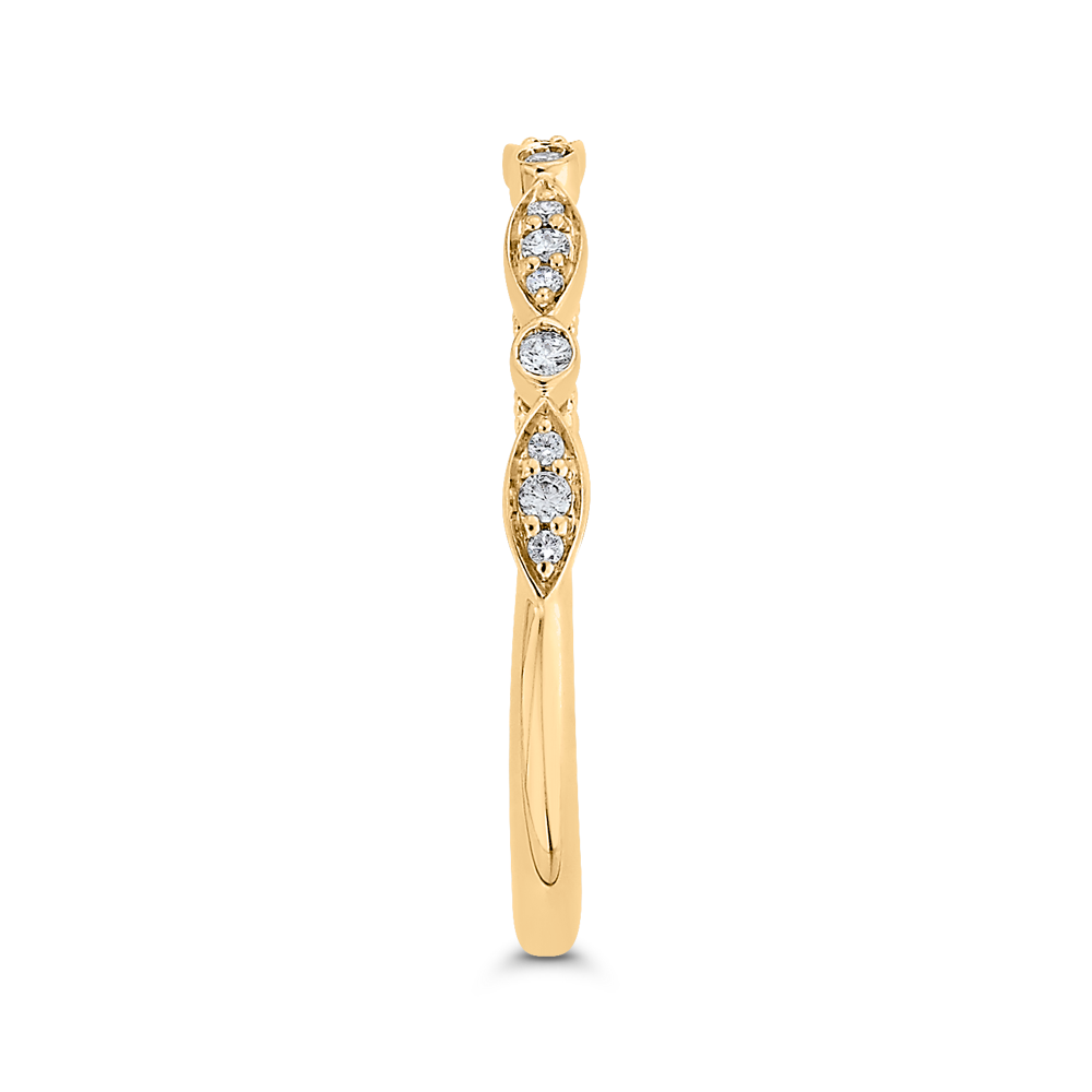 Round Diamond Half-Eternity Wedding Band in 14K Yellow Gold