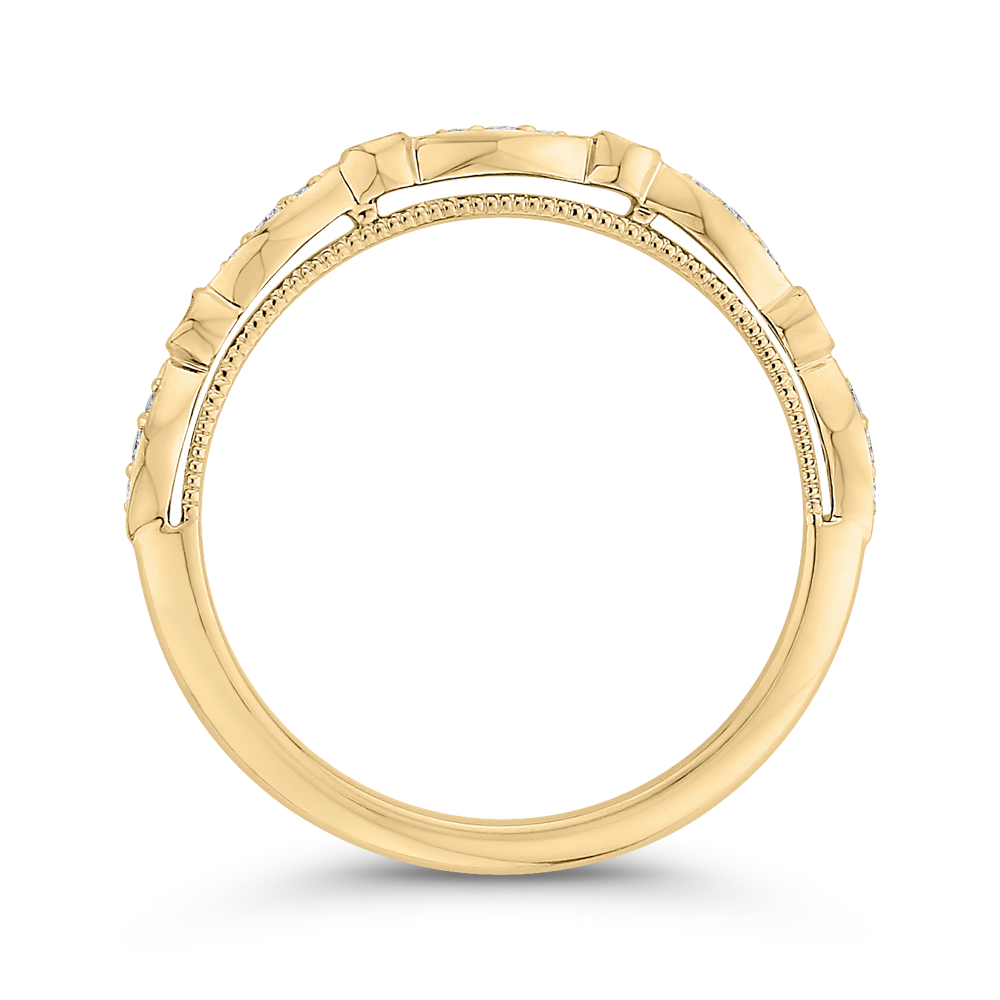 Round Diamond Half-Eternity Wedding Band in 14K Yellow Gold