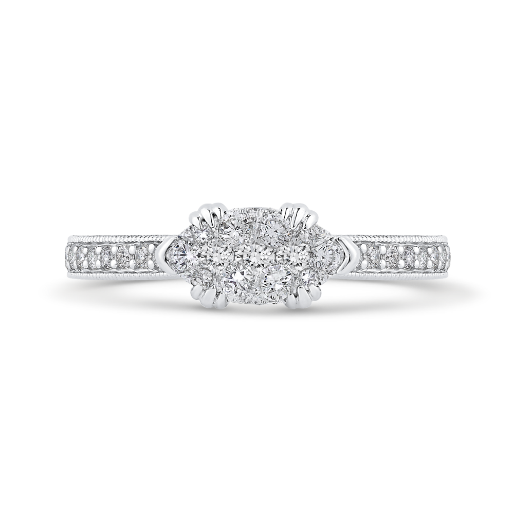Round Diamond Engagement Ring in 14K Two Tone Gold