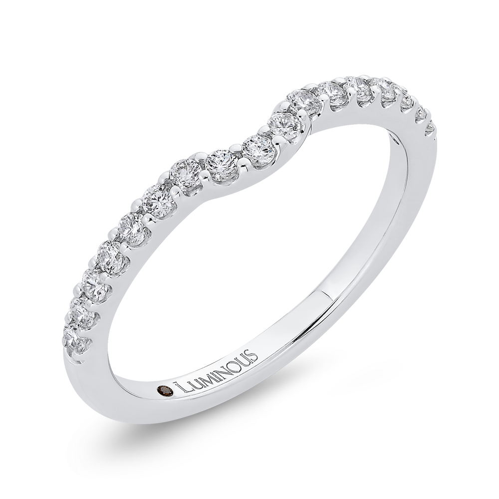 Diamond Half-Eternity Contour Wedding Band in 14K White Gold