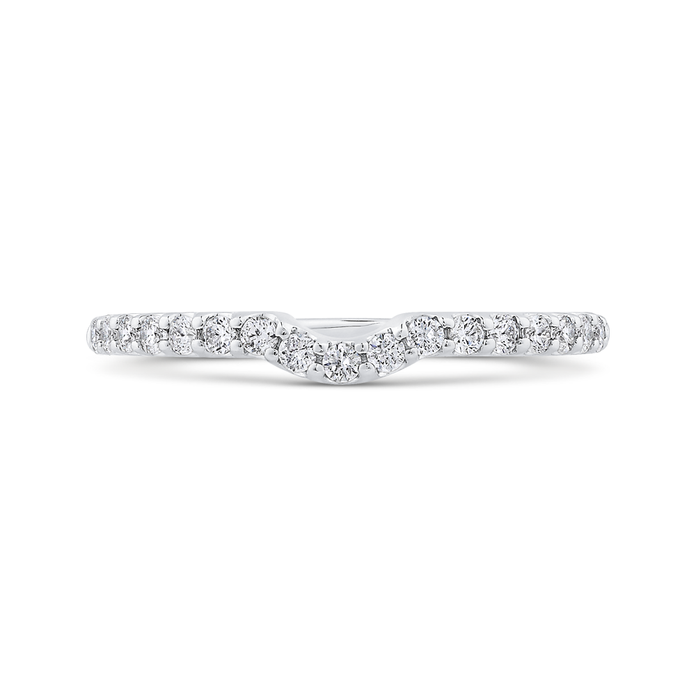 Diamond Half-Eternity Contour Wedding Band in 14K White Gold