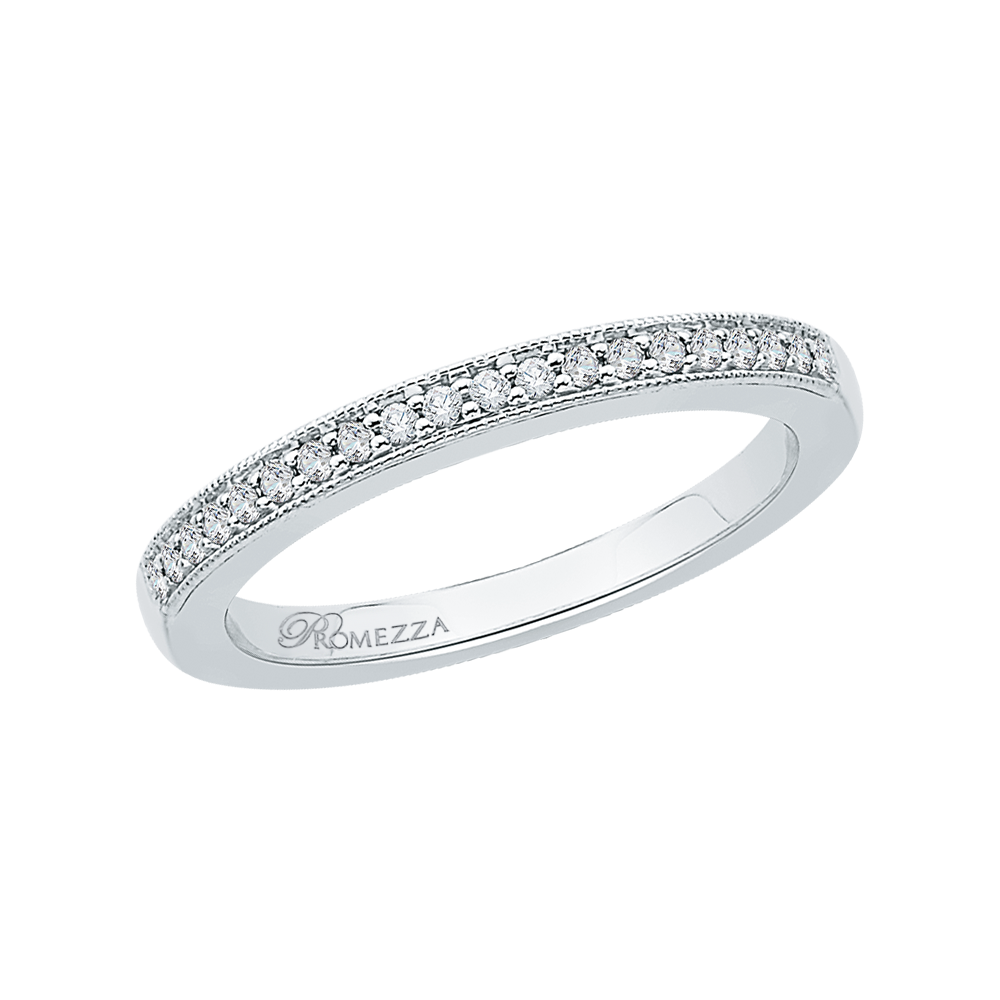 Round Diamond Wedding Band in 14K White Gold