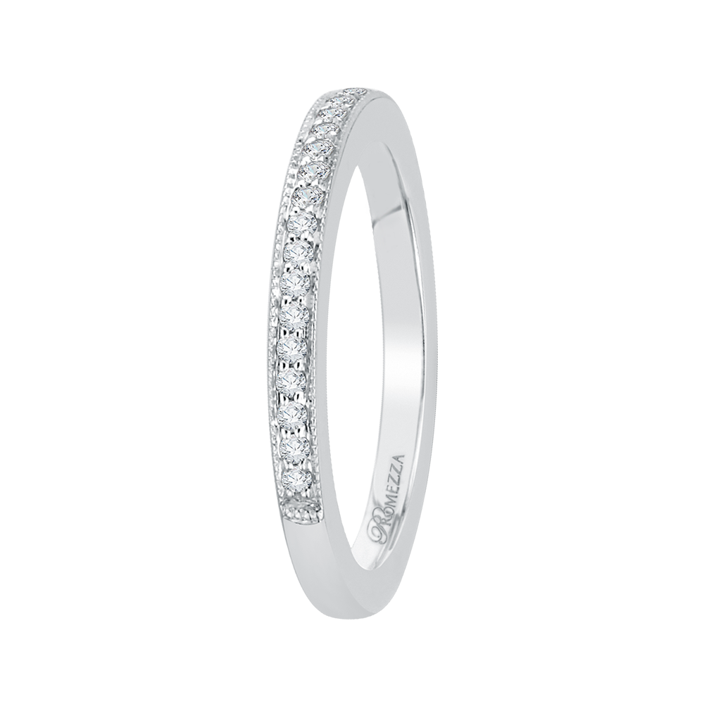 Round Diamond Wedding Band in 14K White Gold