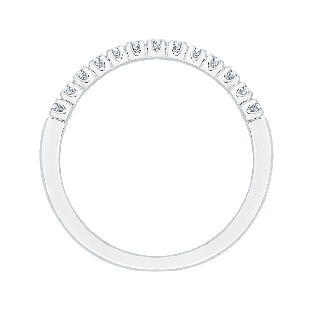 Round Diamond Wedding Band in 14K White Gold