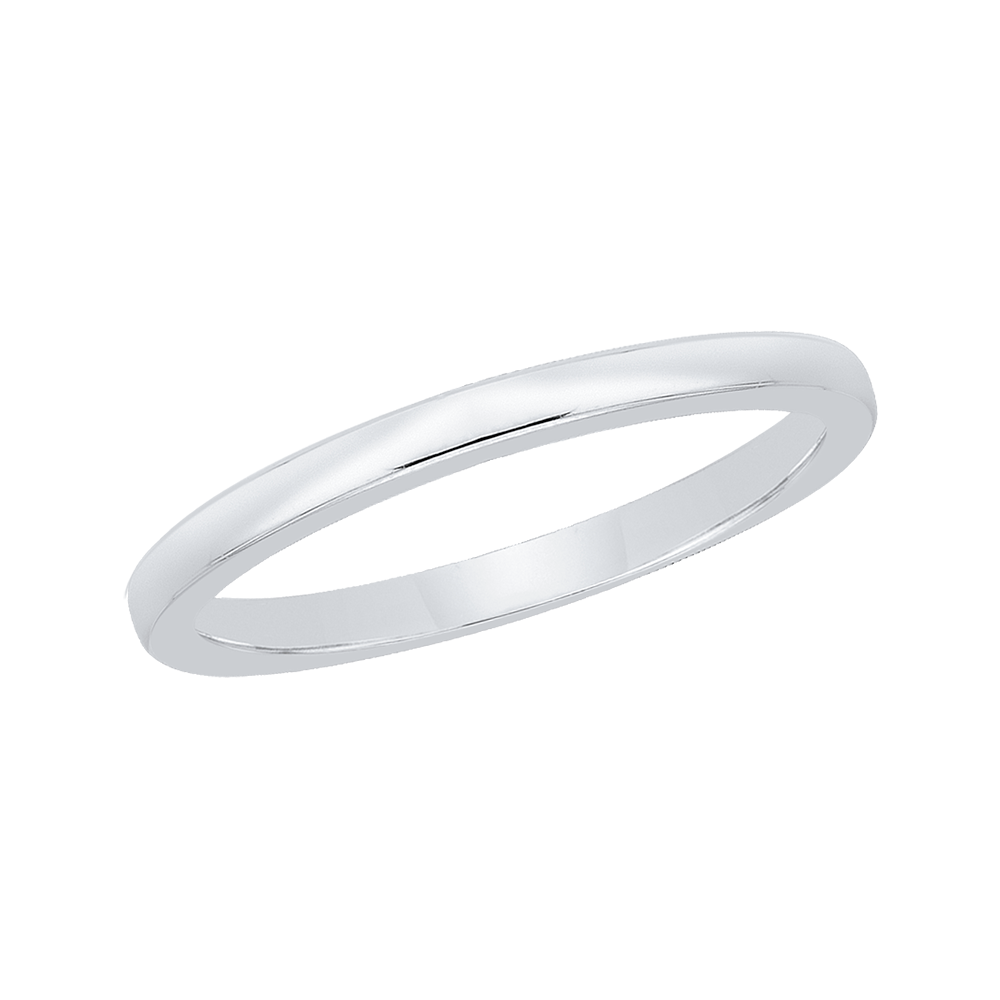 14K White Gold Plain Wedding Band