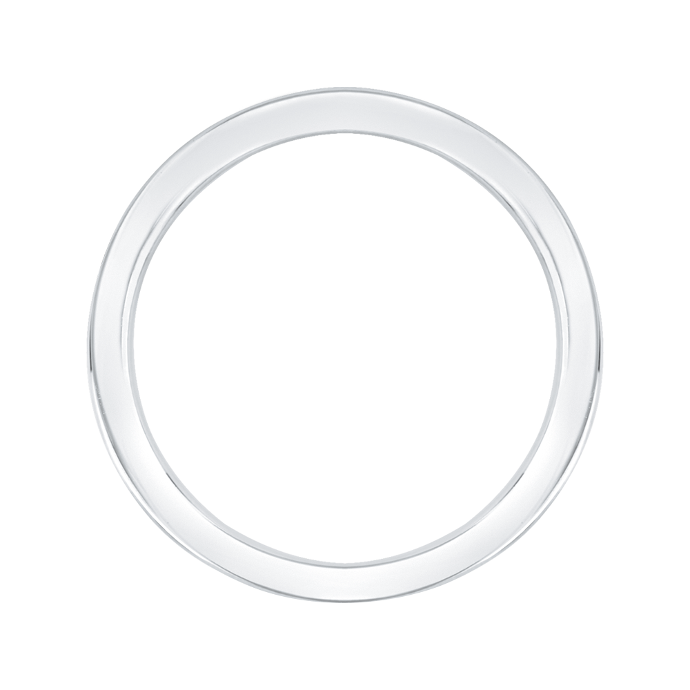 14K White Gold Plain Wedding Band