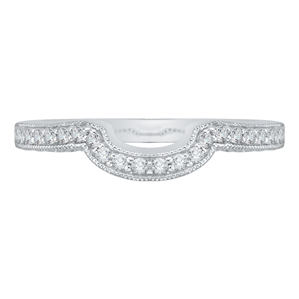 Round Diamond Wedding Band in 14K White Gold