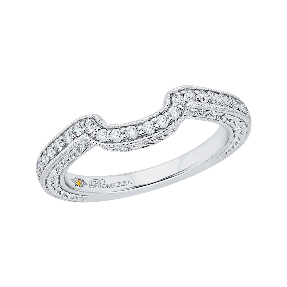 Round Diamond Wedding Band in 14K White Gold