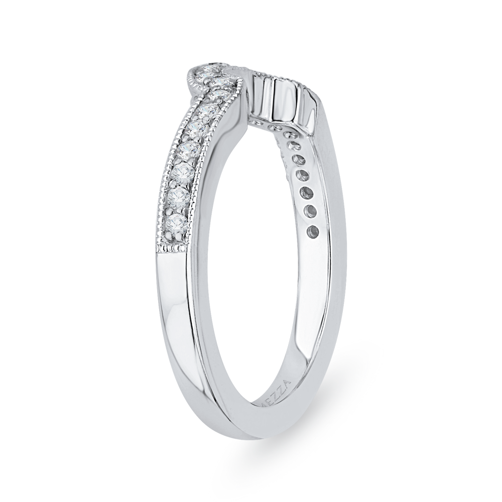 Round Diamond Wedding Band in 14K White Gold