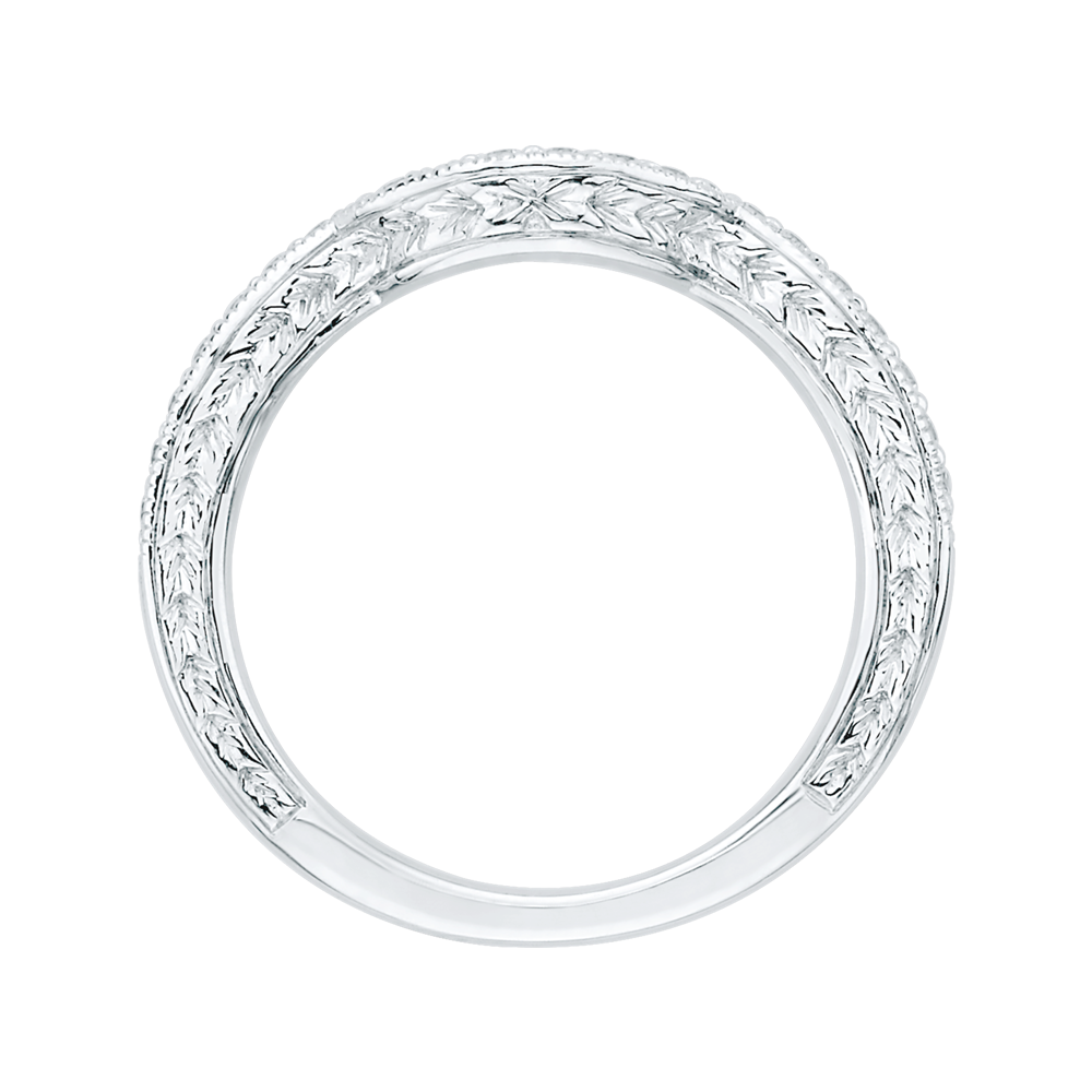 Round Diamond Wedding Band in 14K White Gold