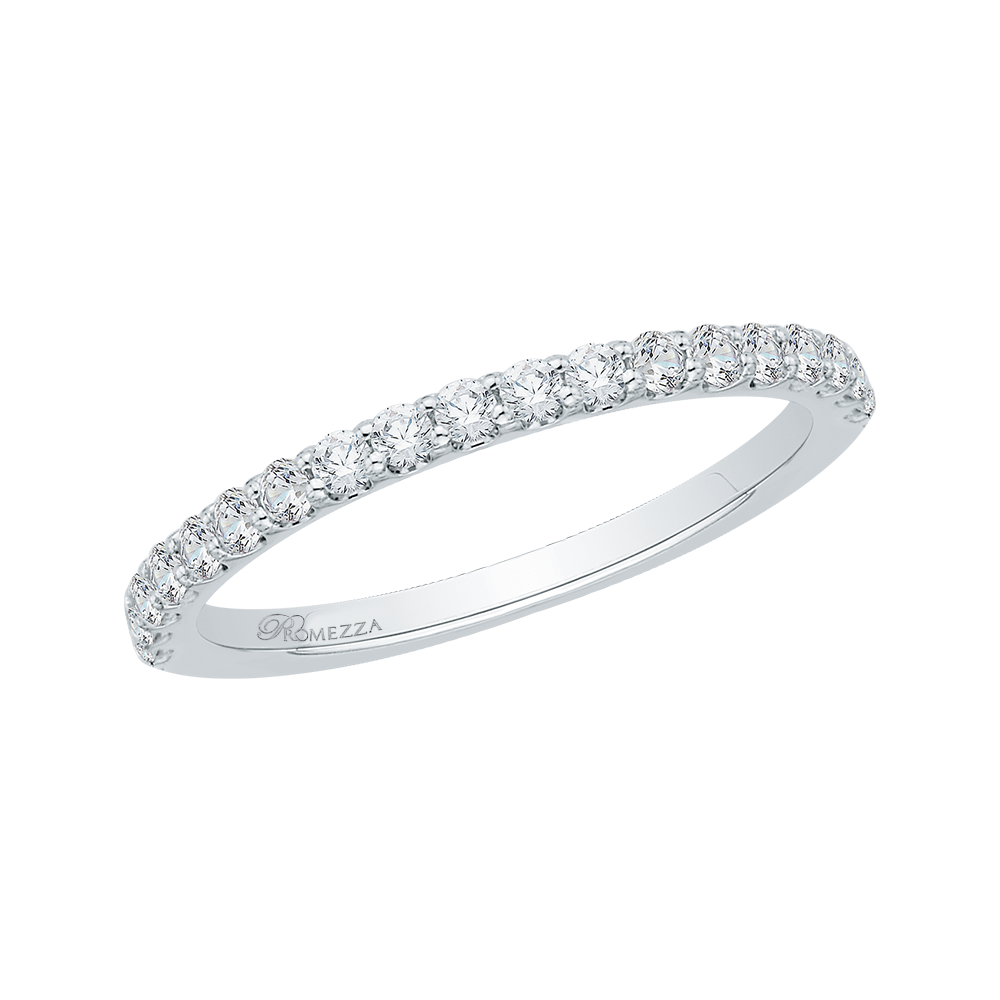 Diamond Half-Eternity Wedding Band In 14K White Gold