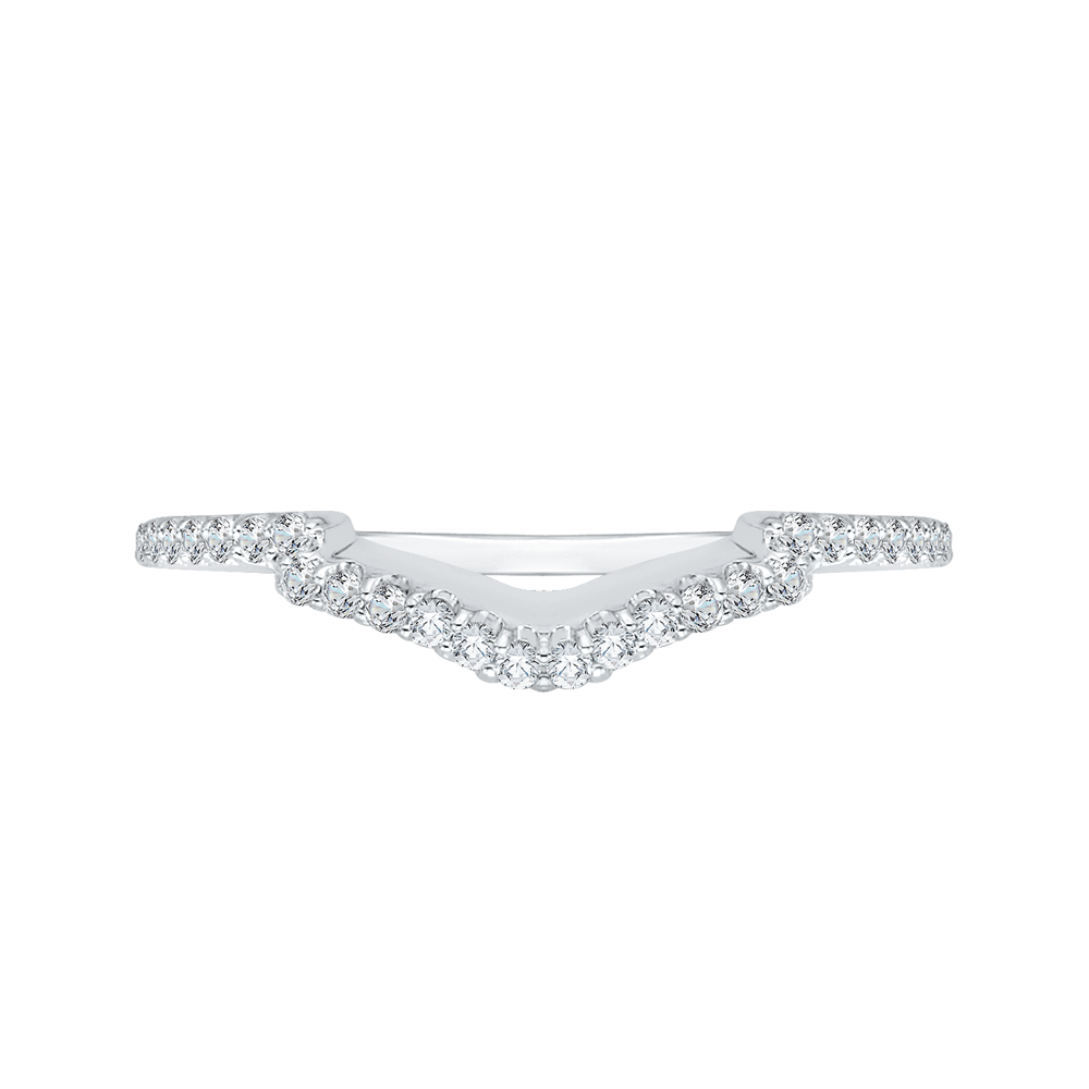 Round Diamond Wedding Band in 14K White Gold