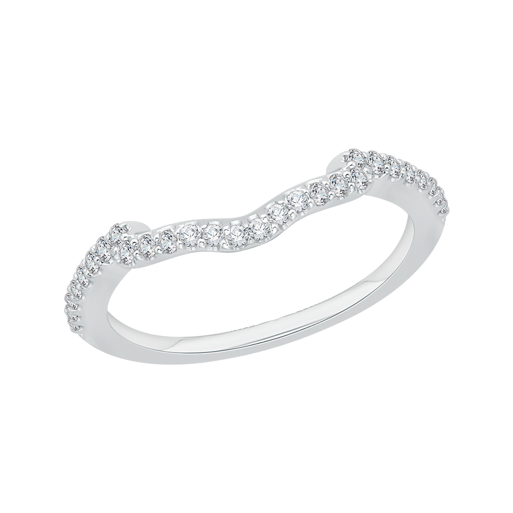 Round Diamond Wedding Band in 14K White Gold