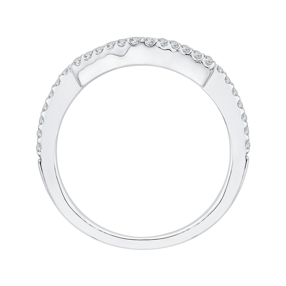 Round Diamond Wedding Band in 14K White Gold