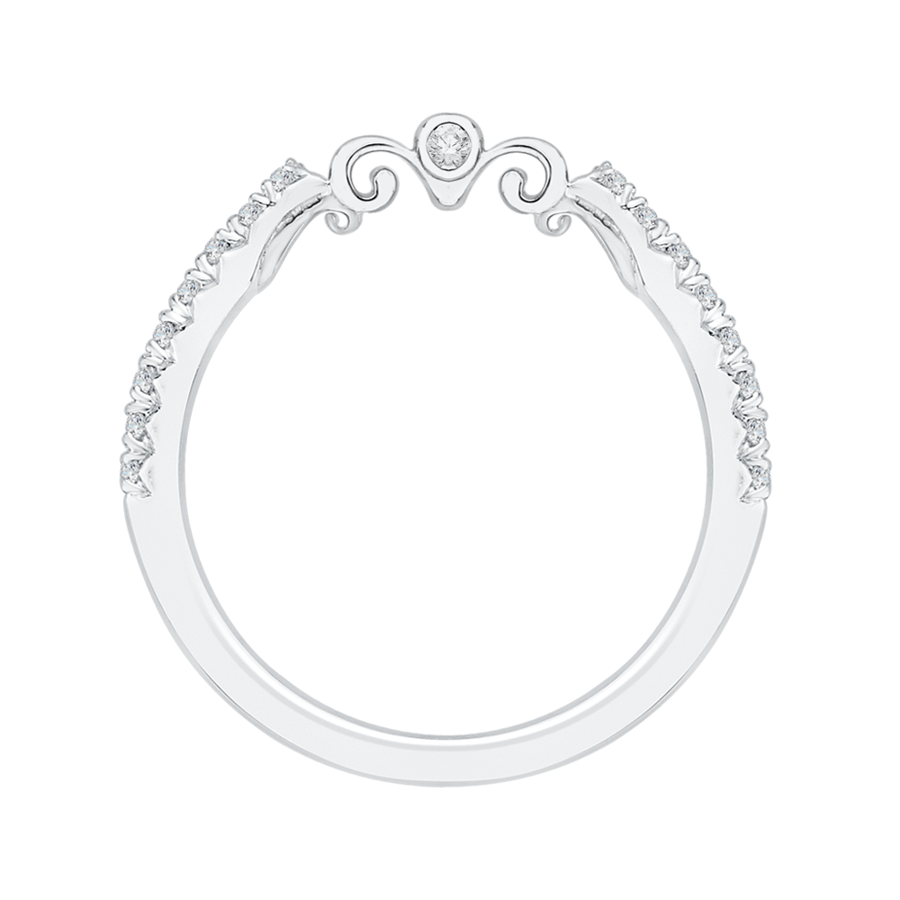 Round Diamond Wedding Band in 14K White Gold