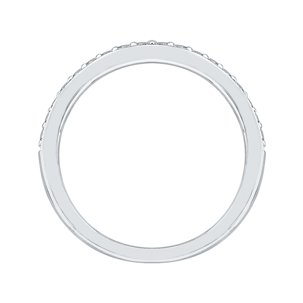 Round Diamond Half-Eternity Wedding Band in 14K White Gold