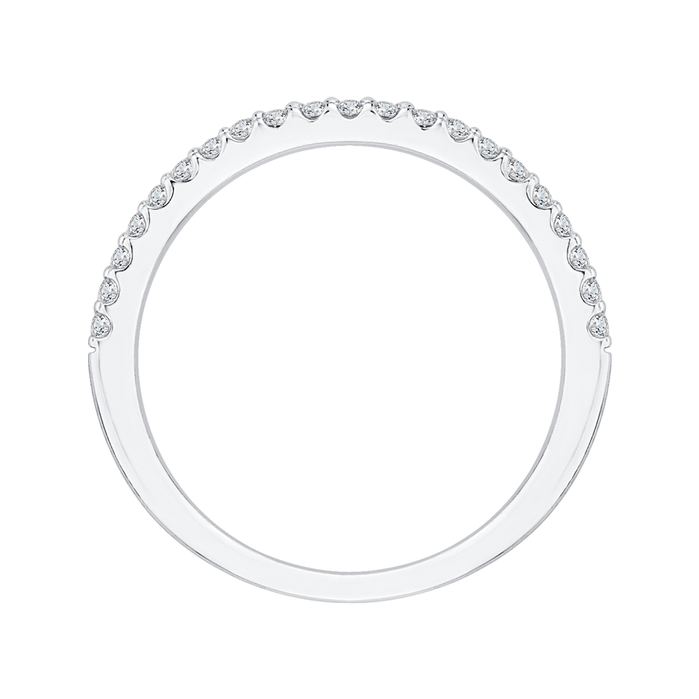 Round Diamond Wedding Band in 14K White Gold