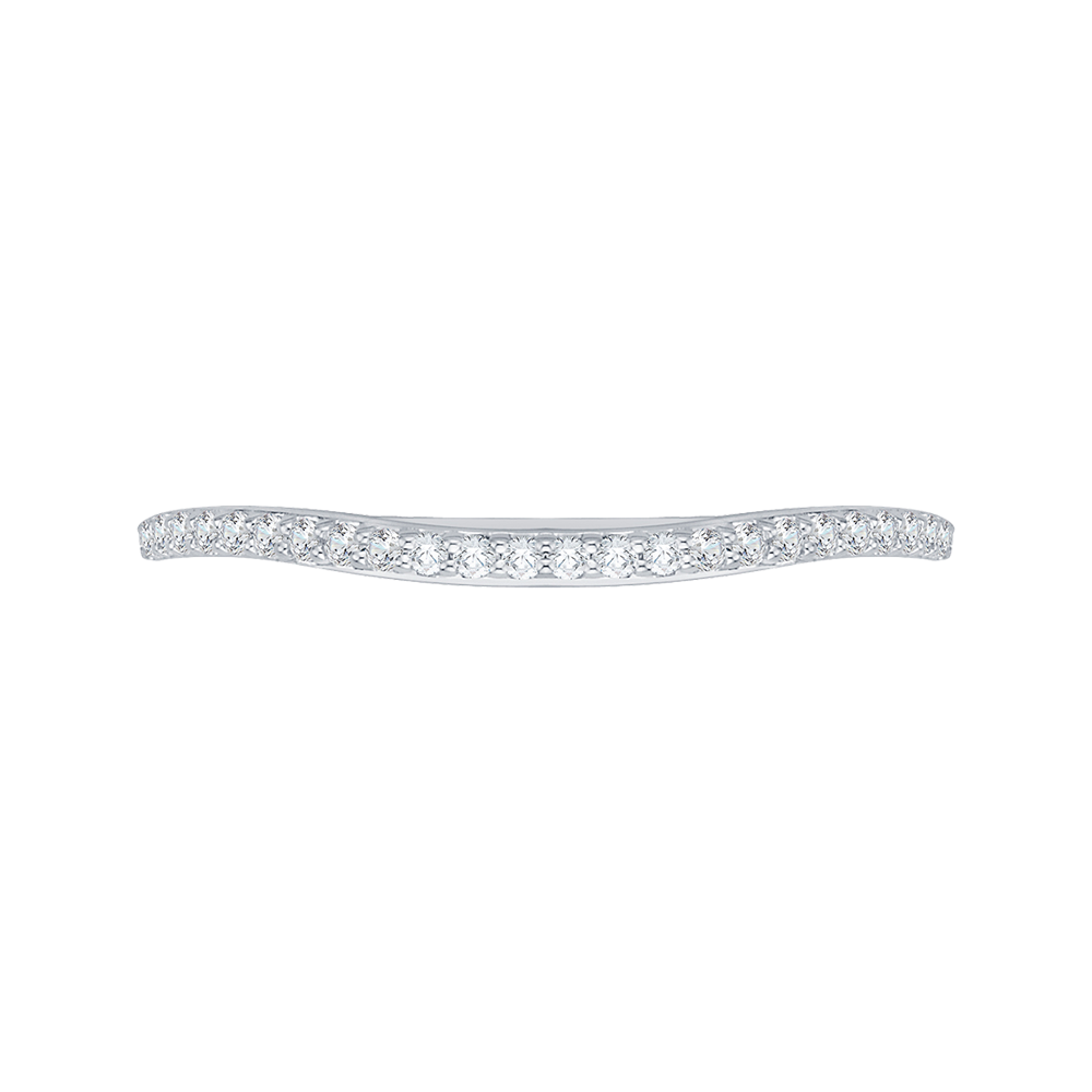 Round Diamond Half-Eternity Wedding Band In 14K White Gold