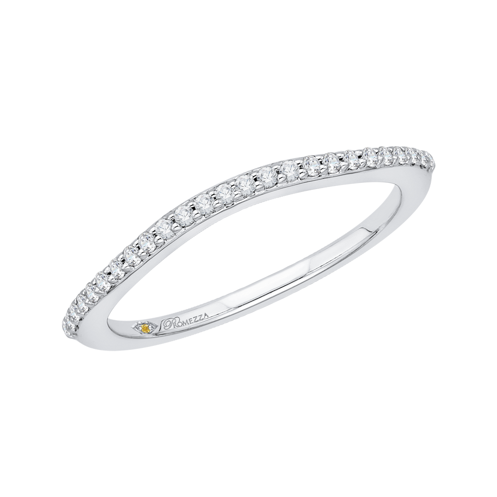 Round Diamond Half-Eternity Wedding Band In 14K White Gold