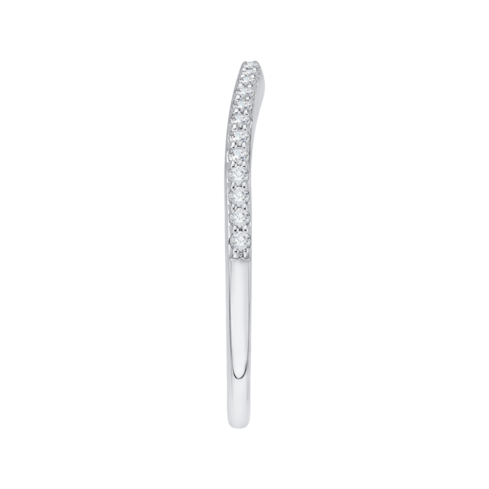 Round Diamond Half-Eternity Wedding Band In 14K White Gold