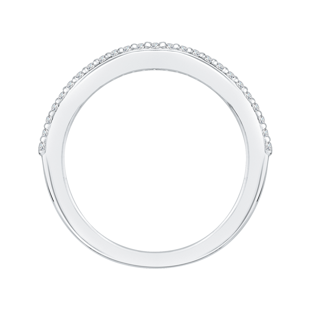 Round Diamond Half-Eternity Wedding Band In 14K White Gold