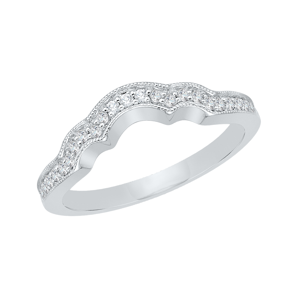 Round Diamond Wedding Band in 14K White Gold