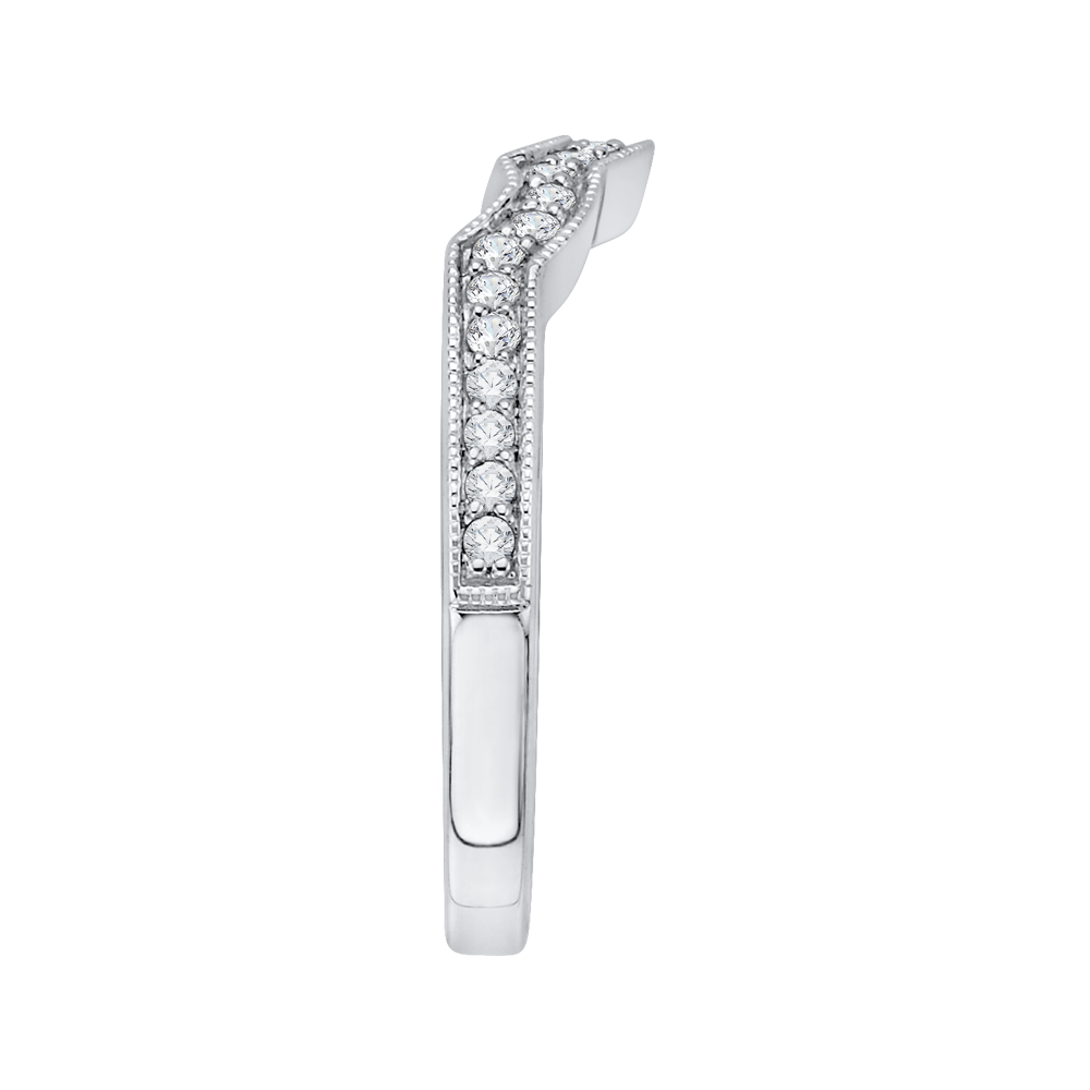 Round Diamond Wedding Band in 14K White Gold
