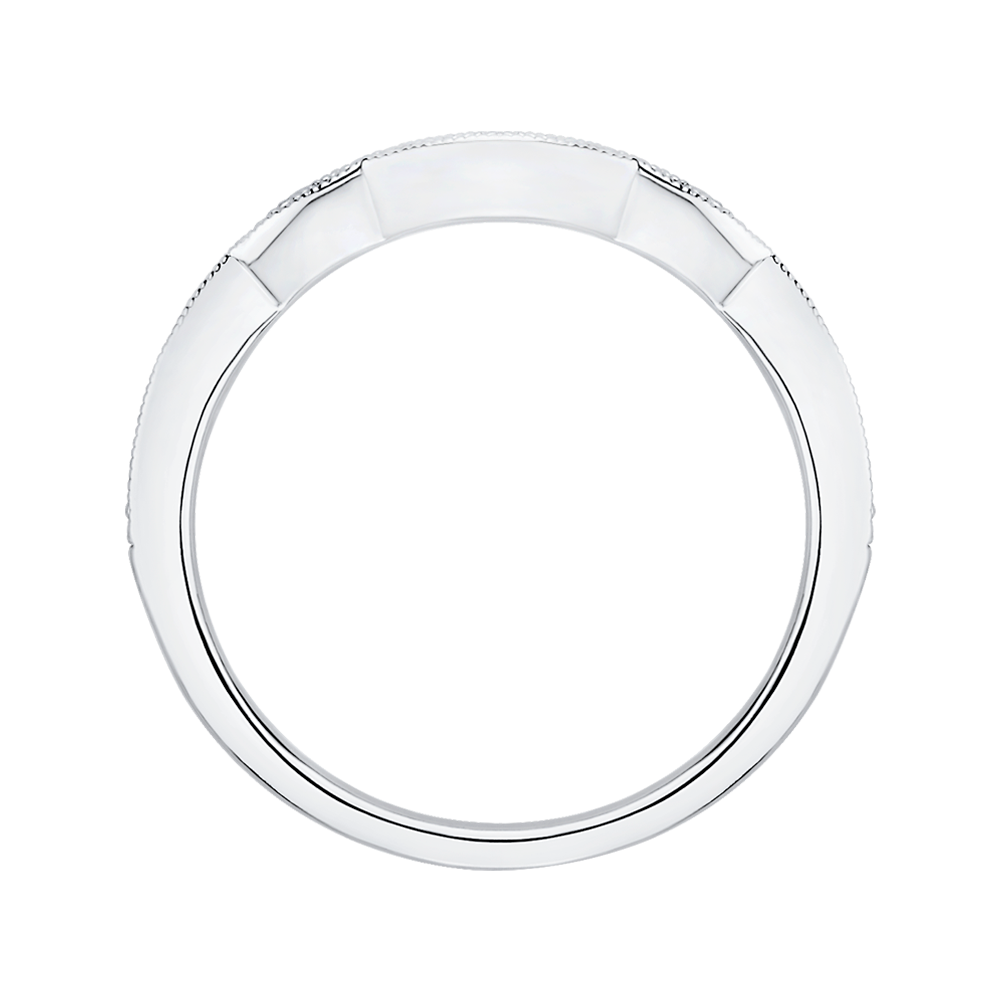 Round Diamond Wedding Band in 14K White Gold