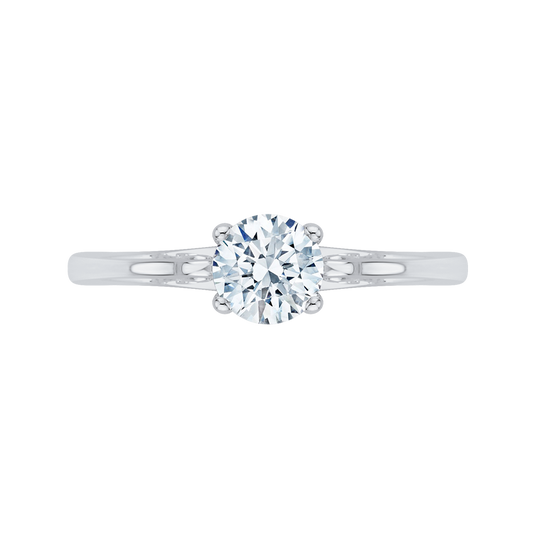 Diamond Solitaire Petite Engagement Ring in 14K White Gold