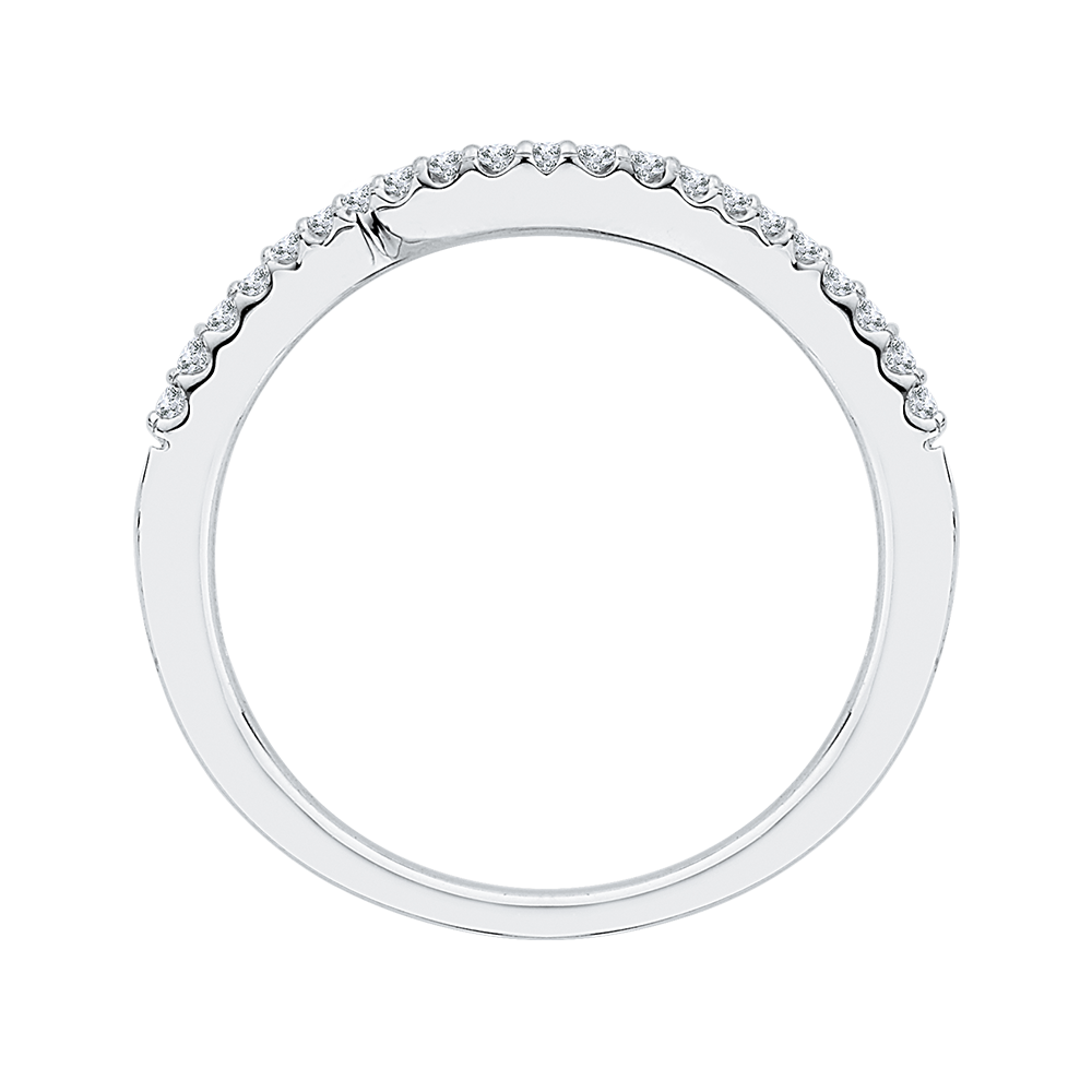 Diamond Curved Wedding Band in 14K White Gold
