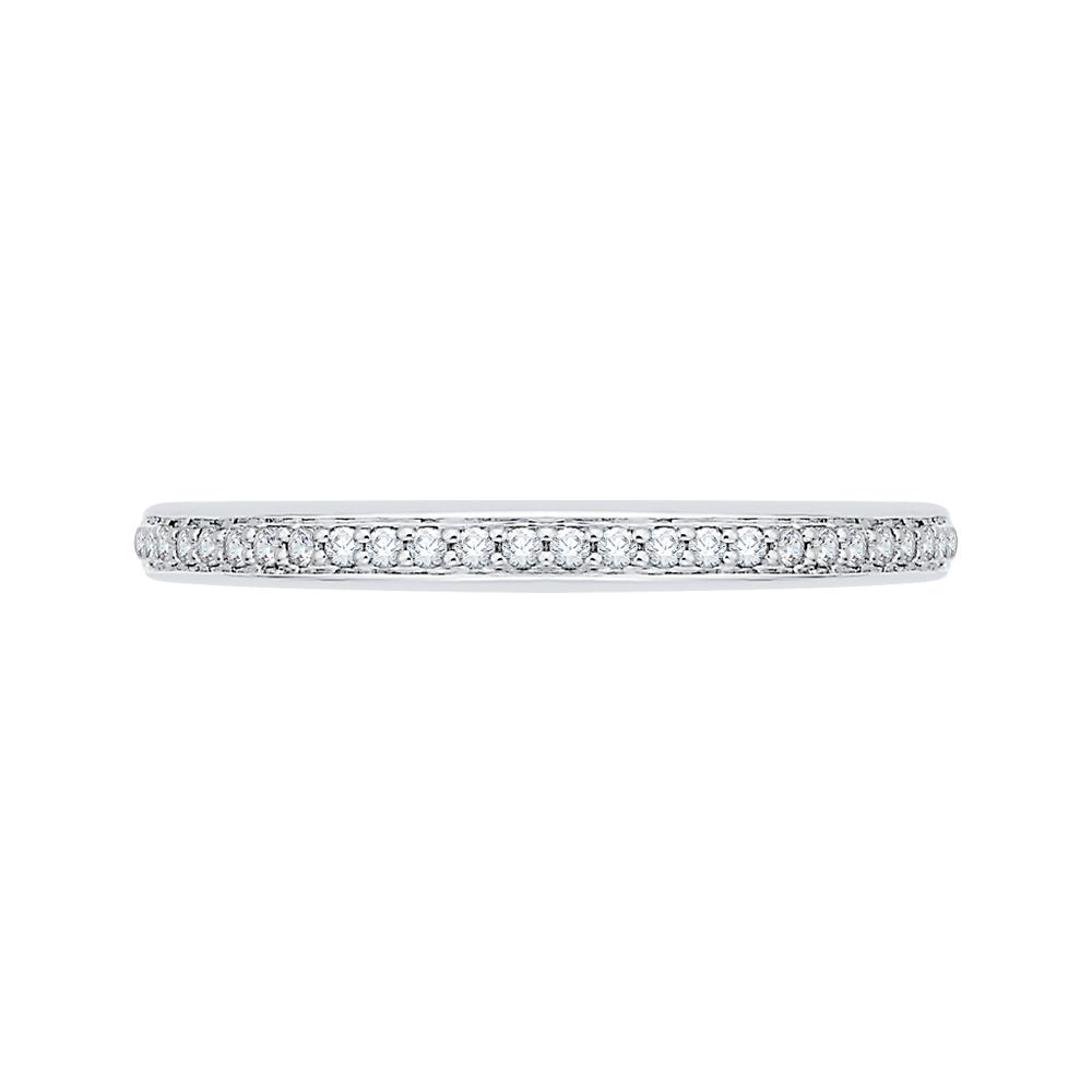Round Diamond Wedding Band in 14K White Gold