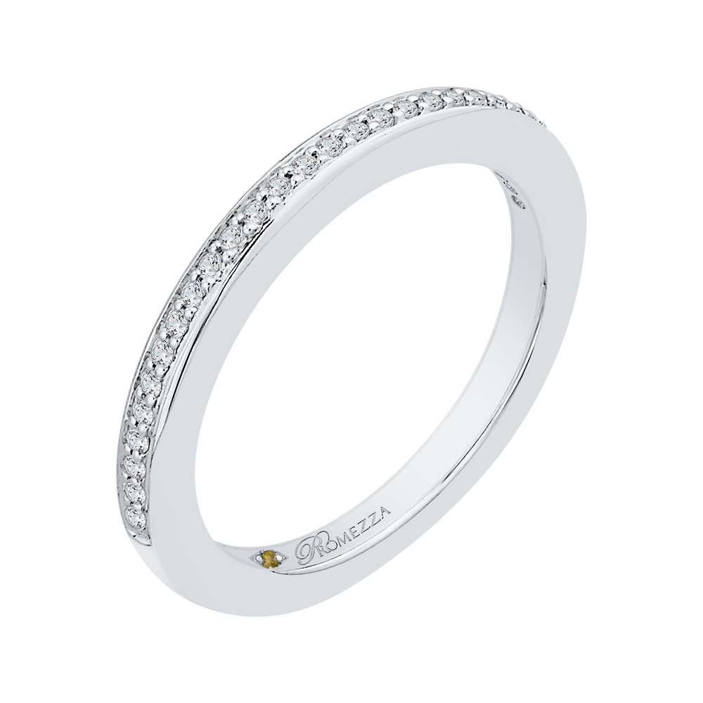 Round Diamond Wedding Band in 14K White Gold