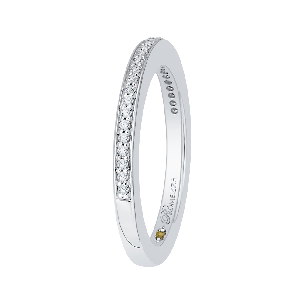 Round Diamond Wedding Band in 14K White Gold