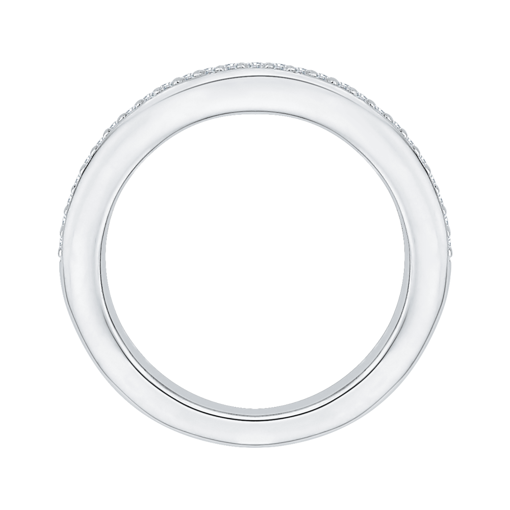 Round Diamond Wedding Band in 14K White Gold