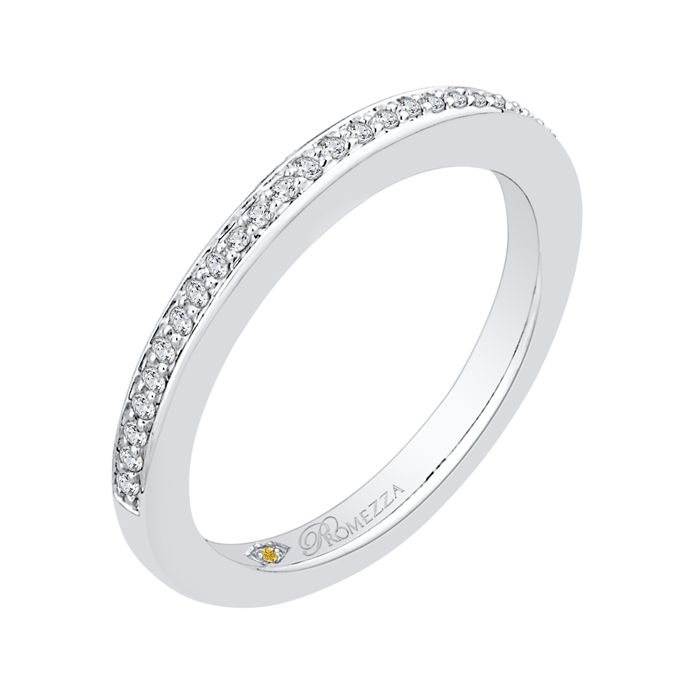 Round Diamond Wedding Band in 14K White Gold