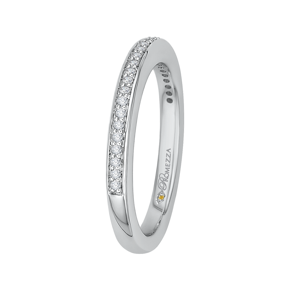 Round Diamond Wedding Band in 14K White Gold