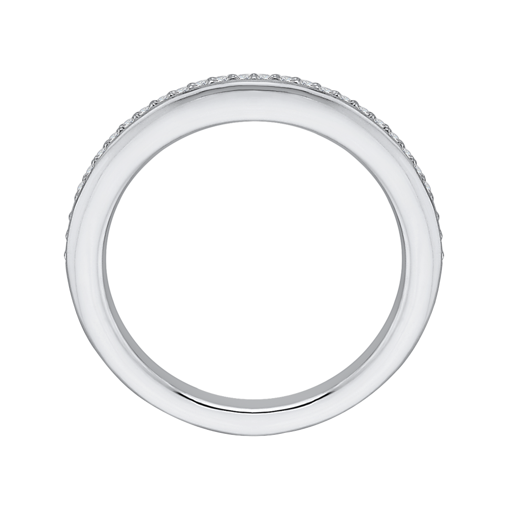 Round Diamond Wedding Band in 14K White Gold