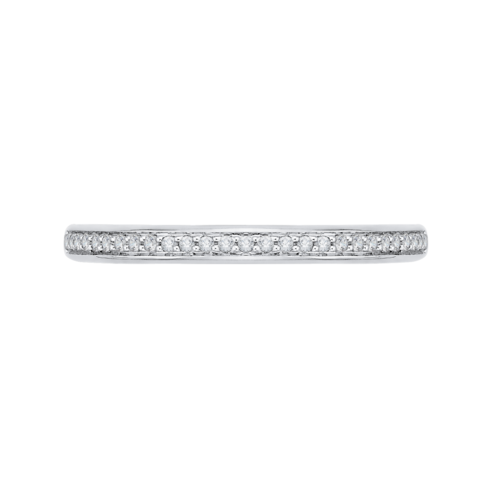 Round Diamond Wedding Band in 14K White Gold
